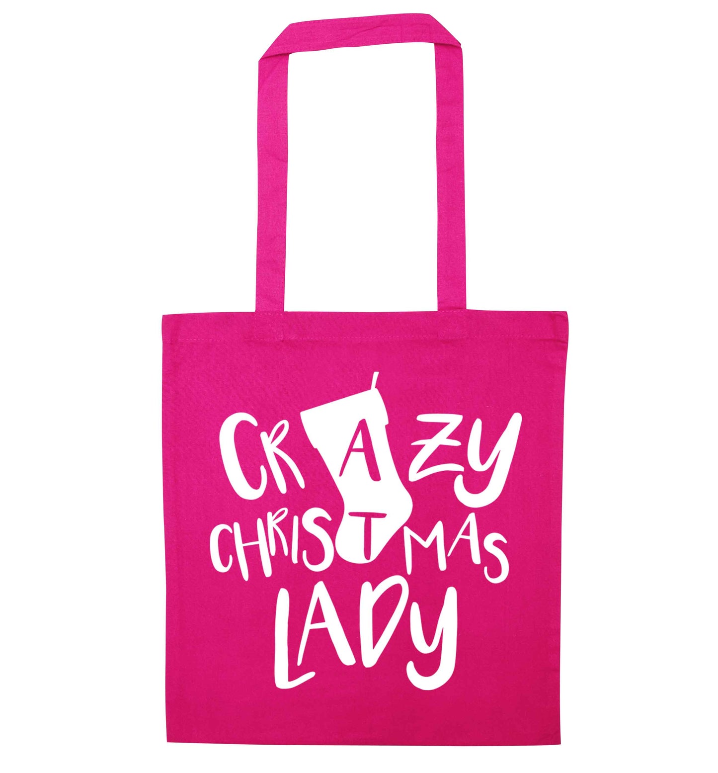 Crazy Christmas Dude pink tote bag