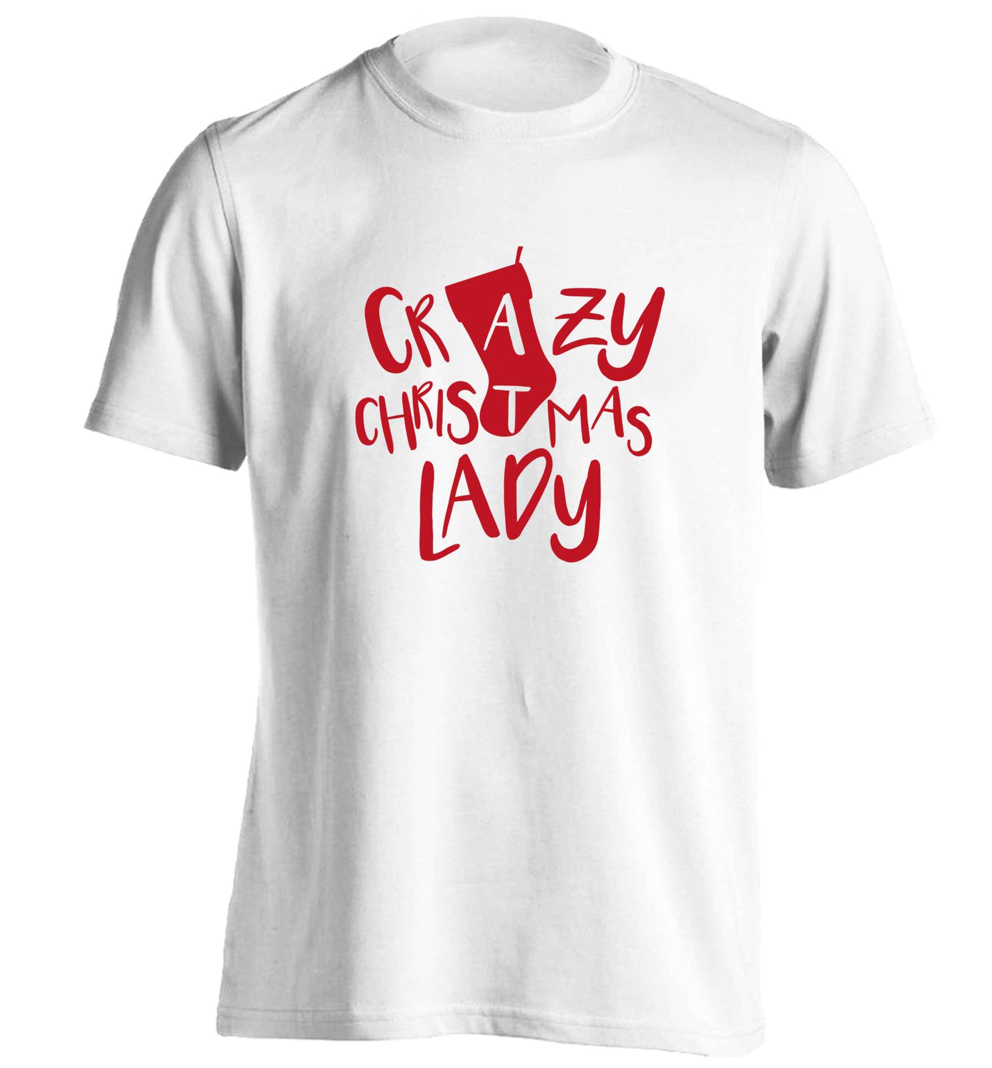 Crazy Christmas Dude adults unisex white Tshirt 2XL