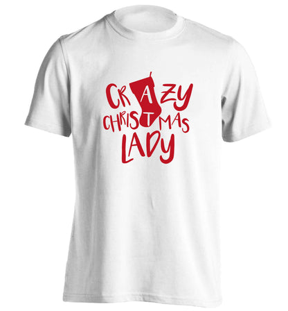 Crazy Christmas Dude adults unisex white Tshirt 2XL