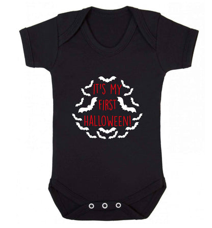 It's my first halloween - bat border baby vest black 18-24 months