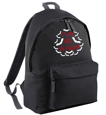 It's my first halloween - bat border black adults backpack