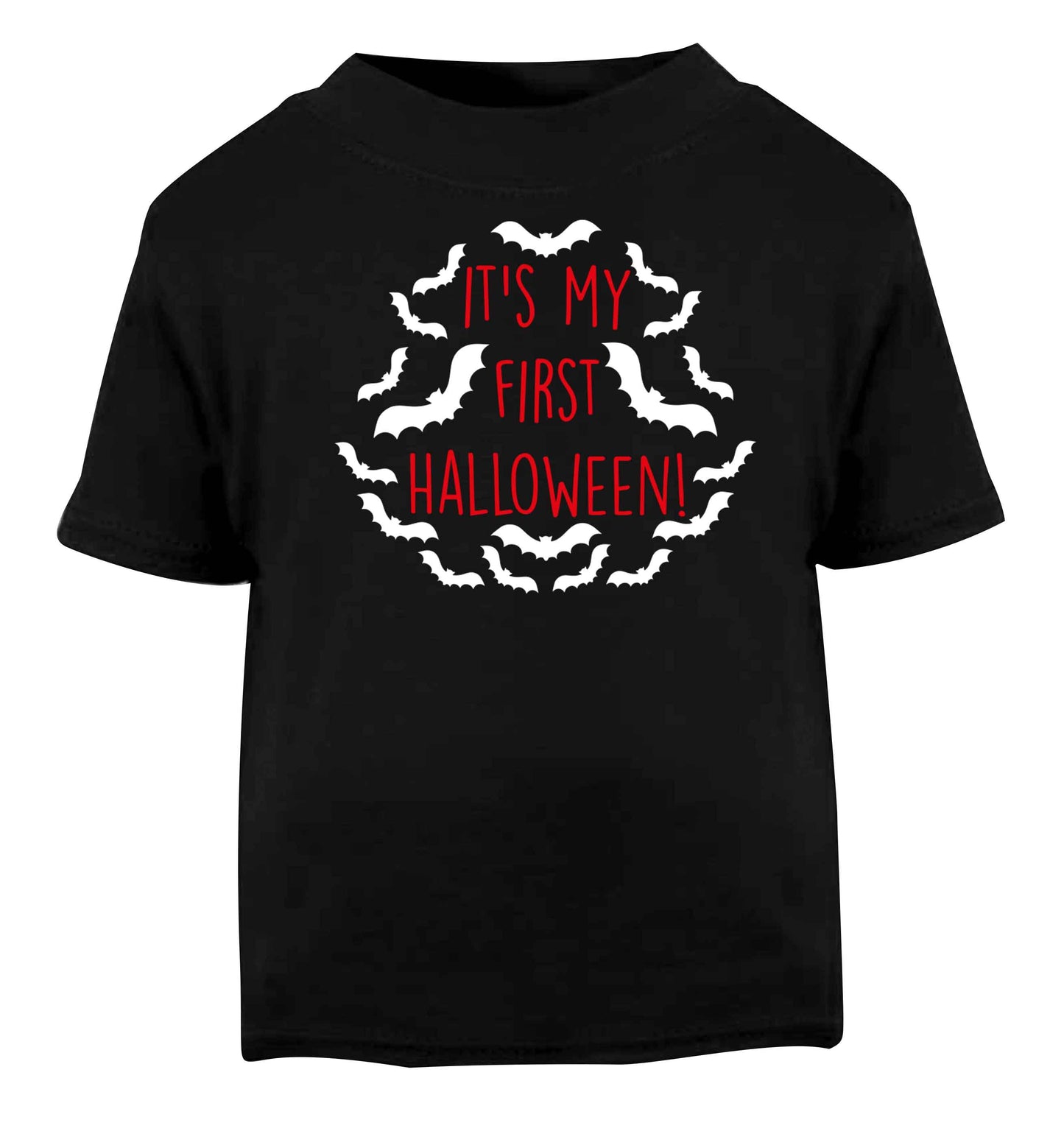 It's my first halloween - bat border Black baby toddler Tshirt 2 years