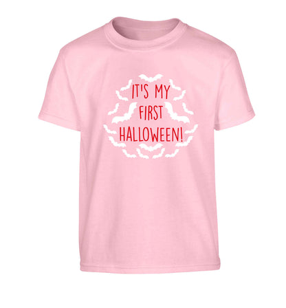 It's my first halloween - bat border Children's light pink Tshirt 12-13 Years