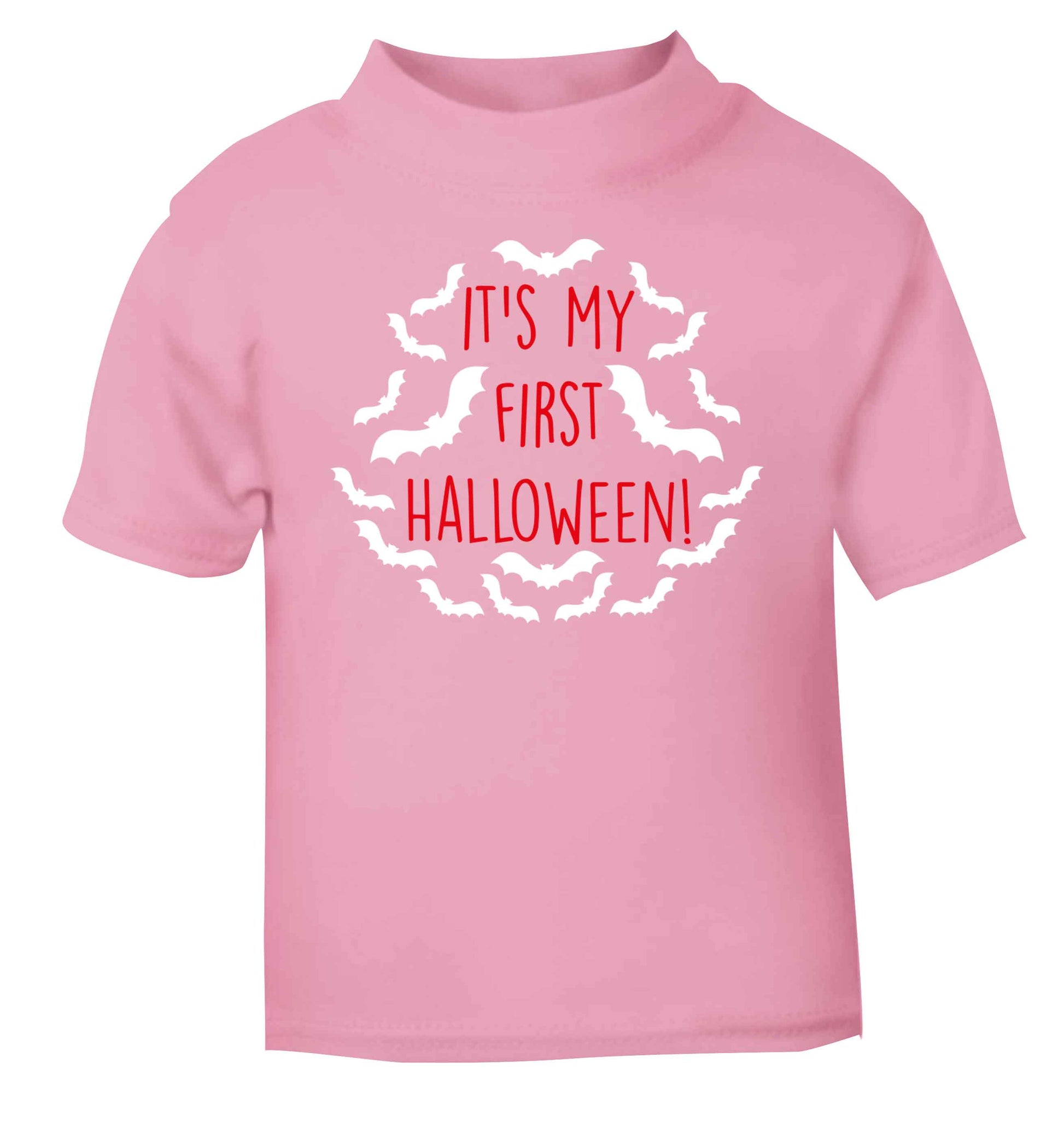 It's my first halloween - bat border light pink baby toddler Tshirt 2 Years