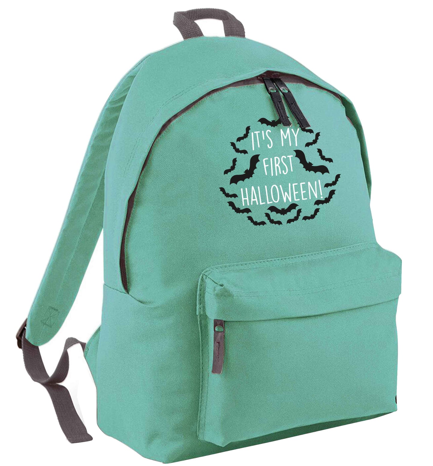 It's my first halloween - bat border mint adults backpack