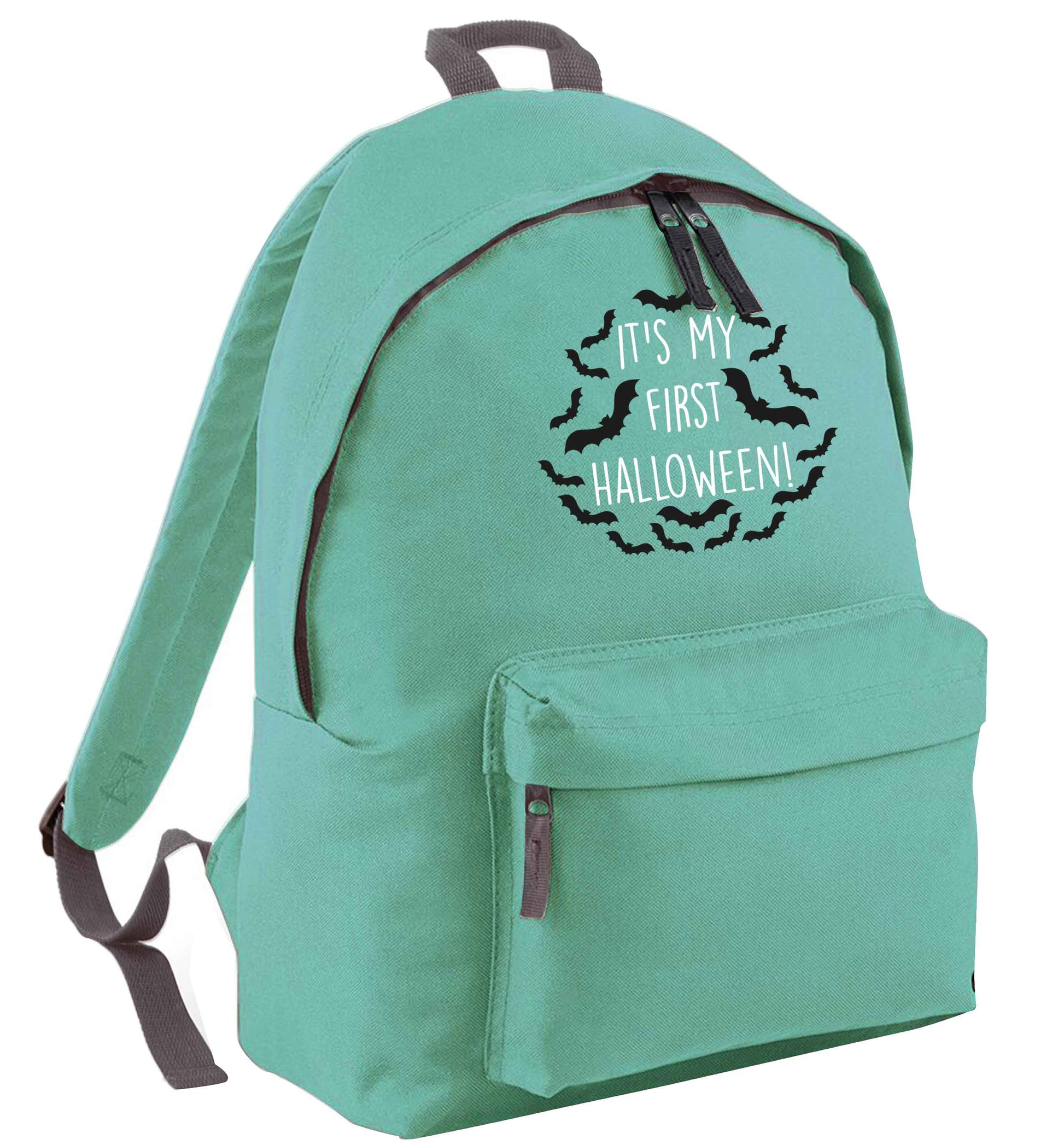 It's my first halloween - bat border mint adults backpack