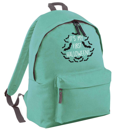 It's my first halloween - bat border mint adults backpack