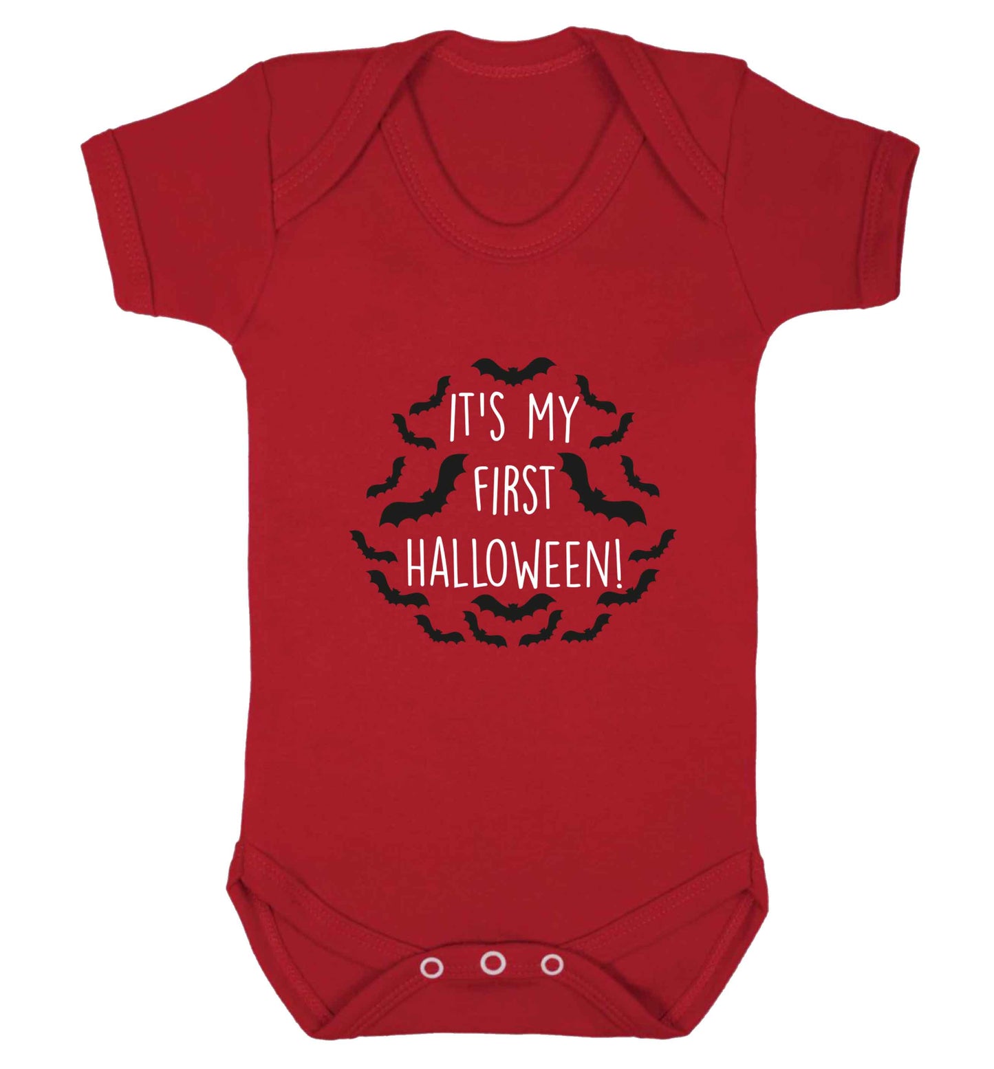 It's my first halloween - bat border baby vest red 18-24 months