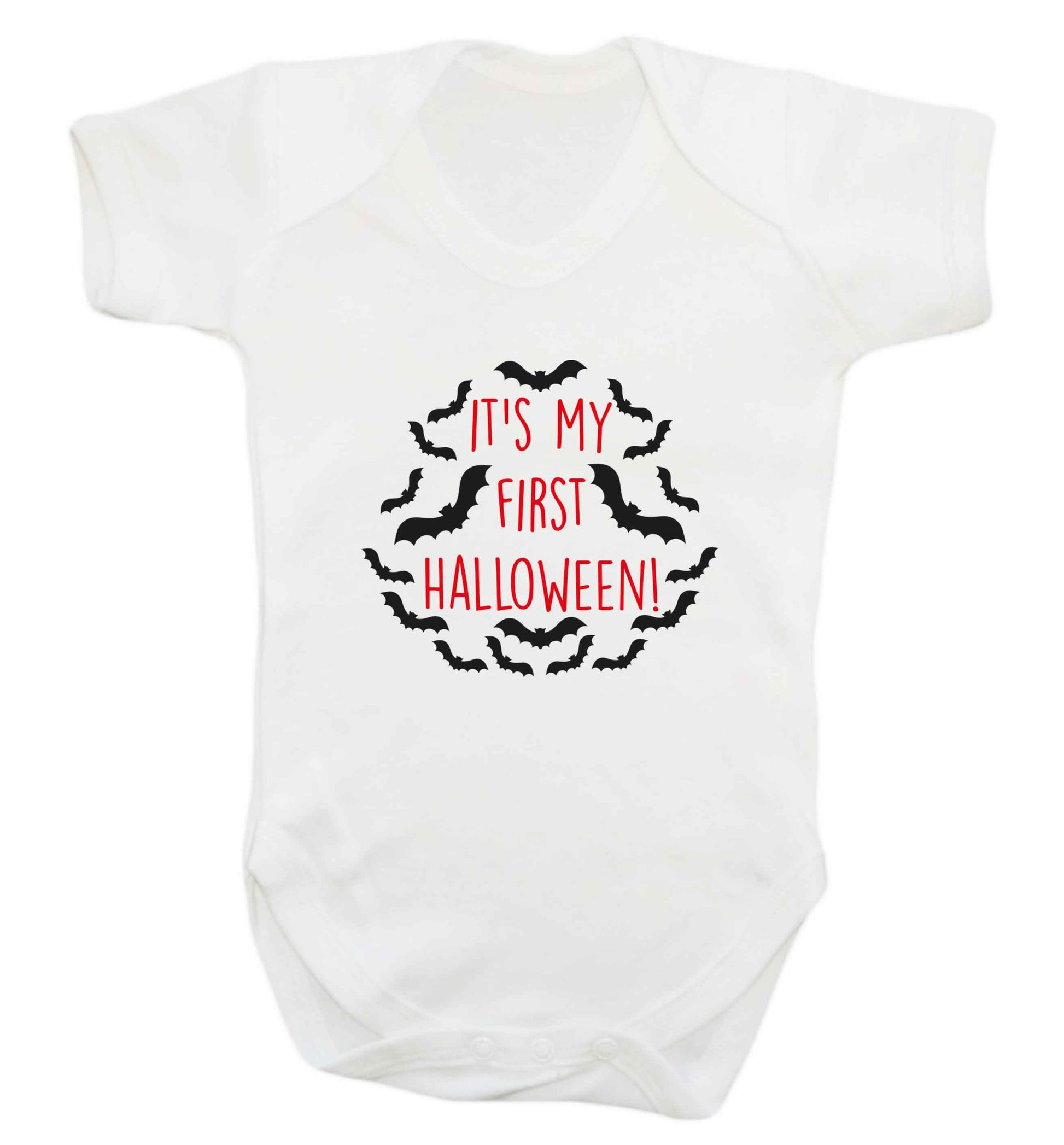 It's my first halloween - bat border baby vest white 18-24 months