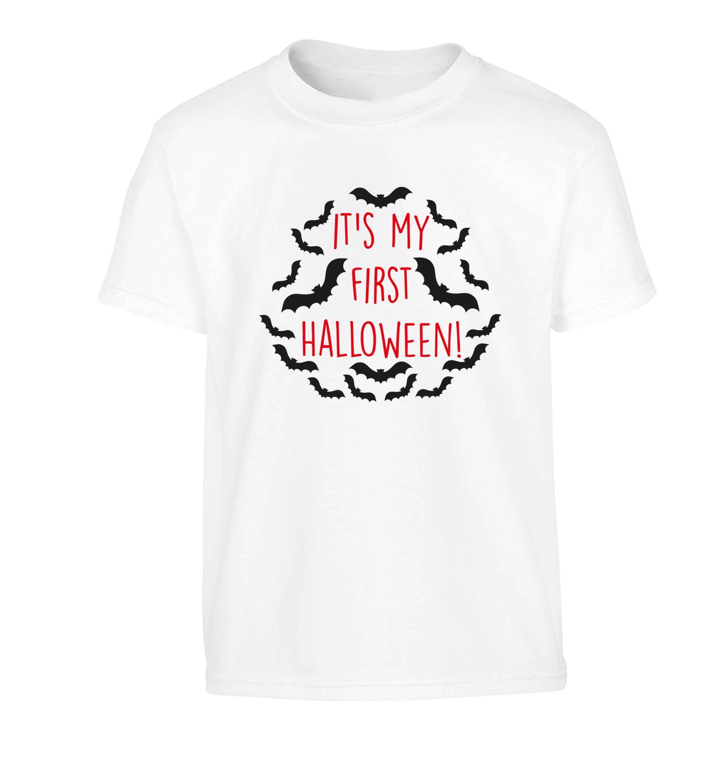 It's my first halloween - bat border Children's white Tshirt 12-13 Years