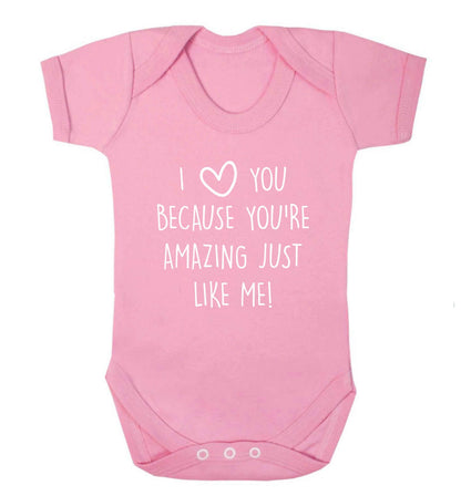 Girlfriend I love you to the moon and back baby vest pale pink 18-24 months