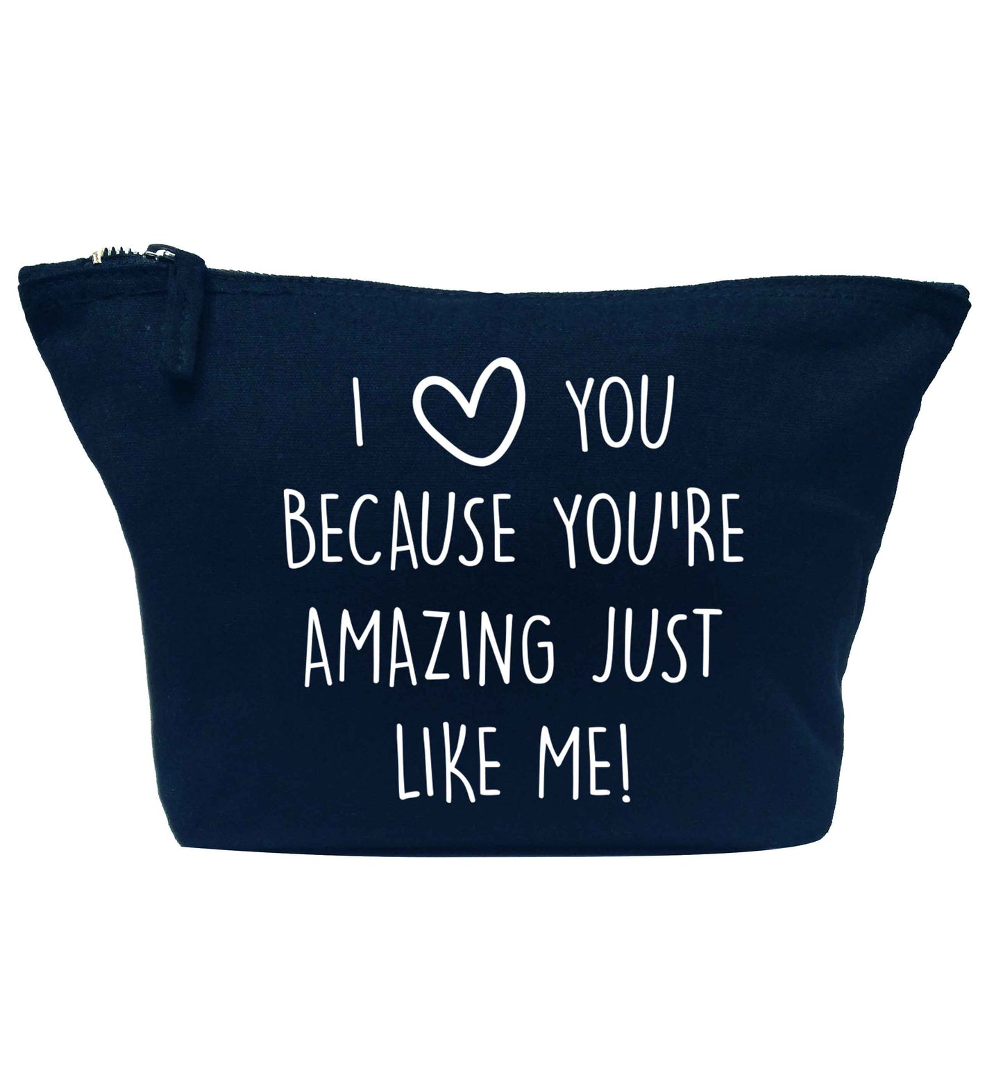 Girlfriend I love you to the moon and back navy makeup bag