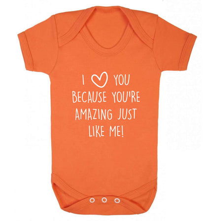 Girlfriend I love you to the moon and back baby vest orange 18-24 months