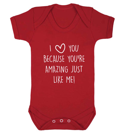 Girlfriend I love you to the moon and back baby vest red 18-24 months