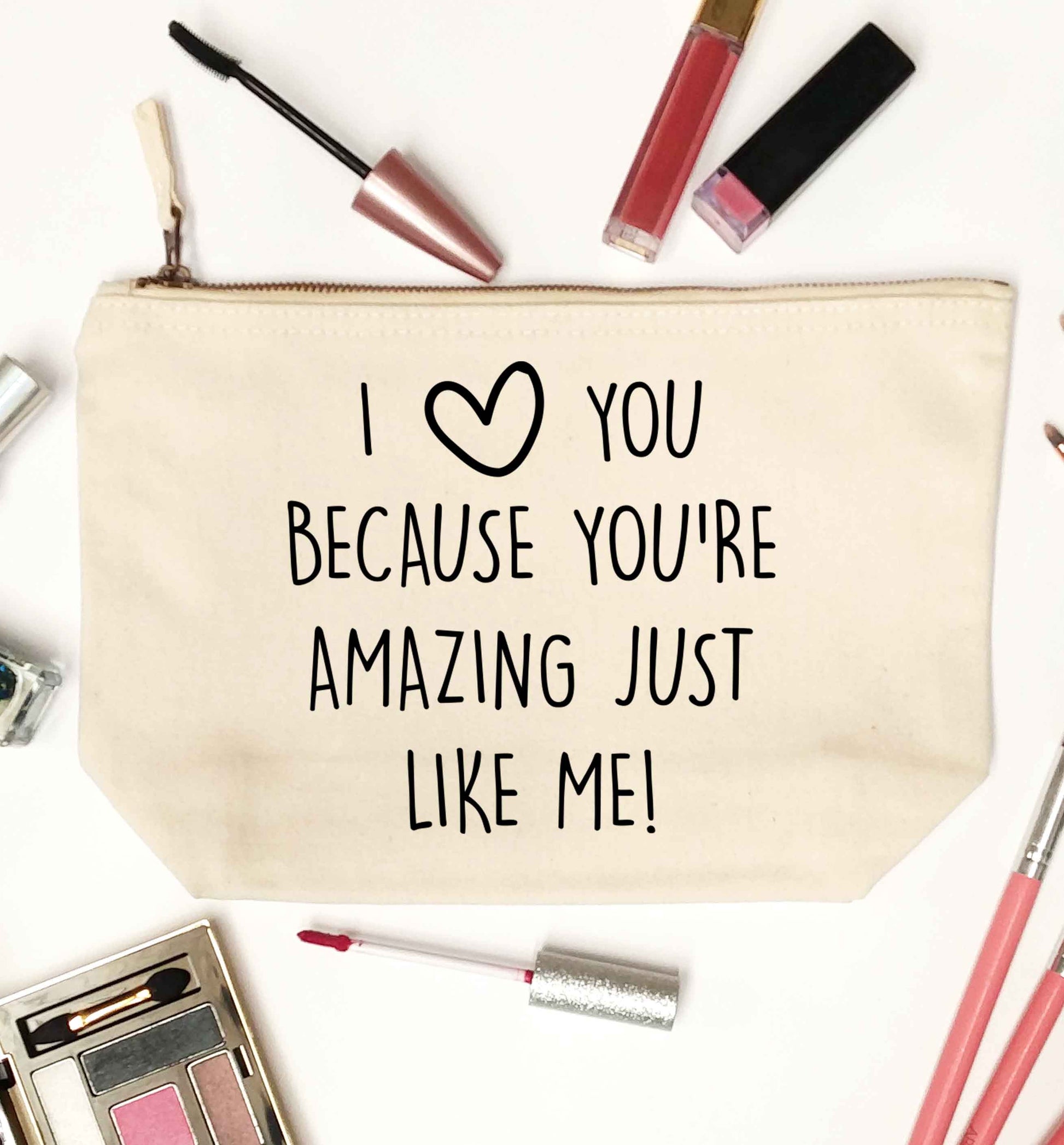 Girlfriend I love you to the moon and back natural makeup bag