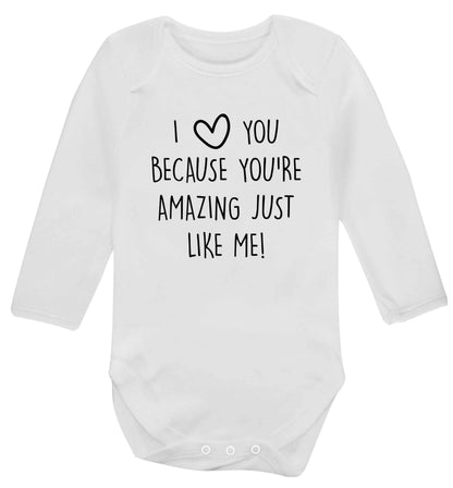 Girlfriend I love you to the moon and back baby vest long sleeved white 6-12 months