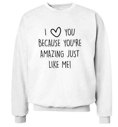 Girlfriend I love you to the moon and back adult's unisex white sweater 2XL