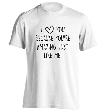 Girlfriend I love you to the moon and back adults unisex white Tshirt 2XL
