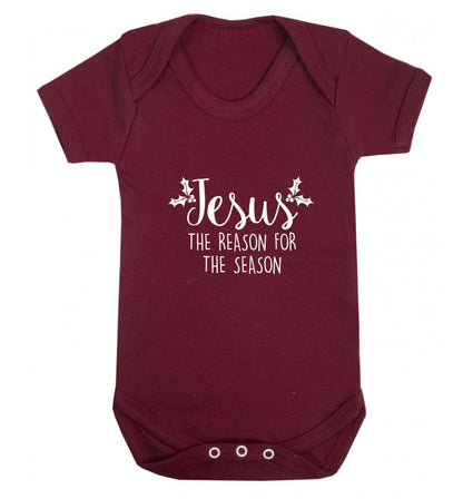 Jesus the reason for the season baby vest maroon 18-24 months