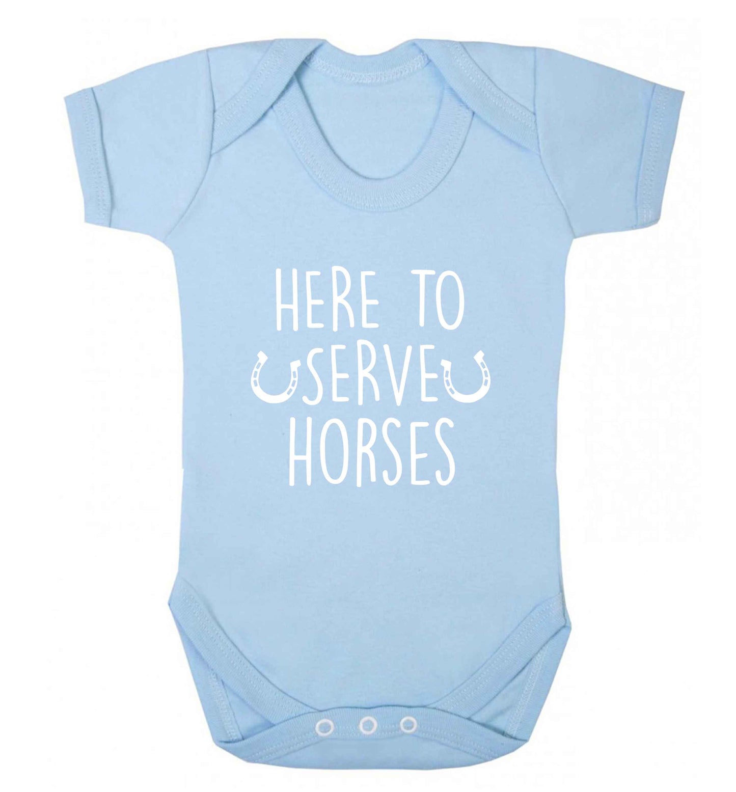 Here to serve horses baby vest pale blue 18-24 months