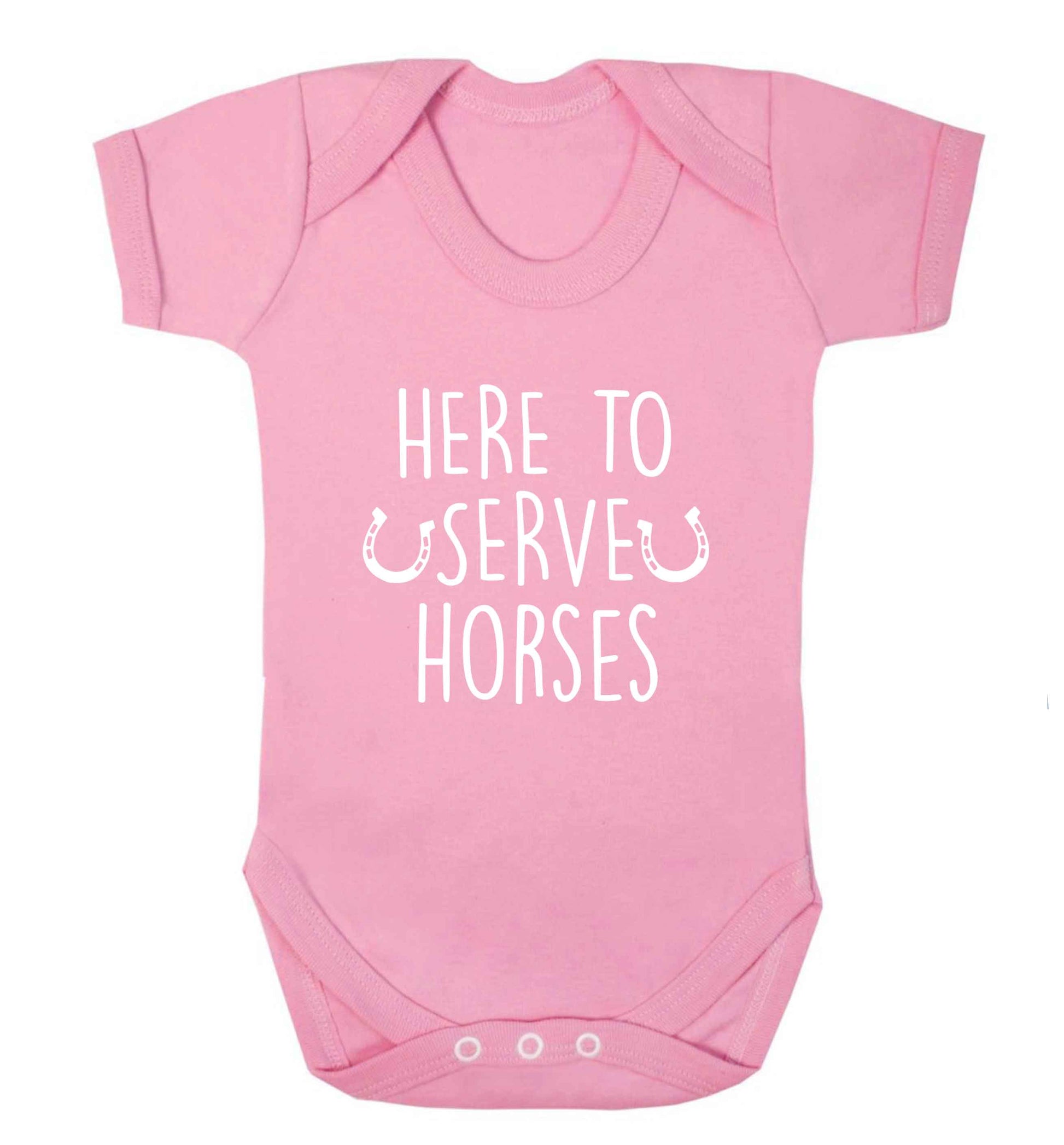 Here to serve horses baby vest pale pink 18-24 months