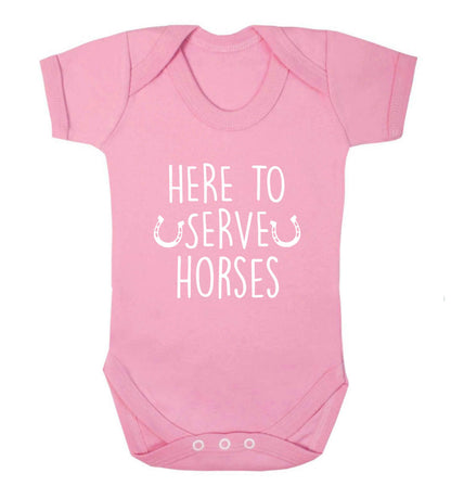 Here to serve horses baby vest pale pink 18-24 months