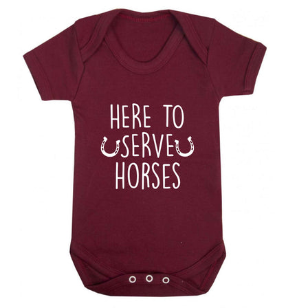 Here to serve horses baby vest maroon 18-24 months