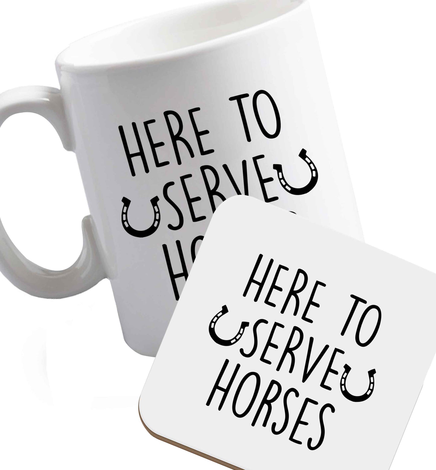 10 oz Favourite Type Pan Pancake ceramic mug and coaster set right handed
