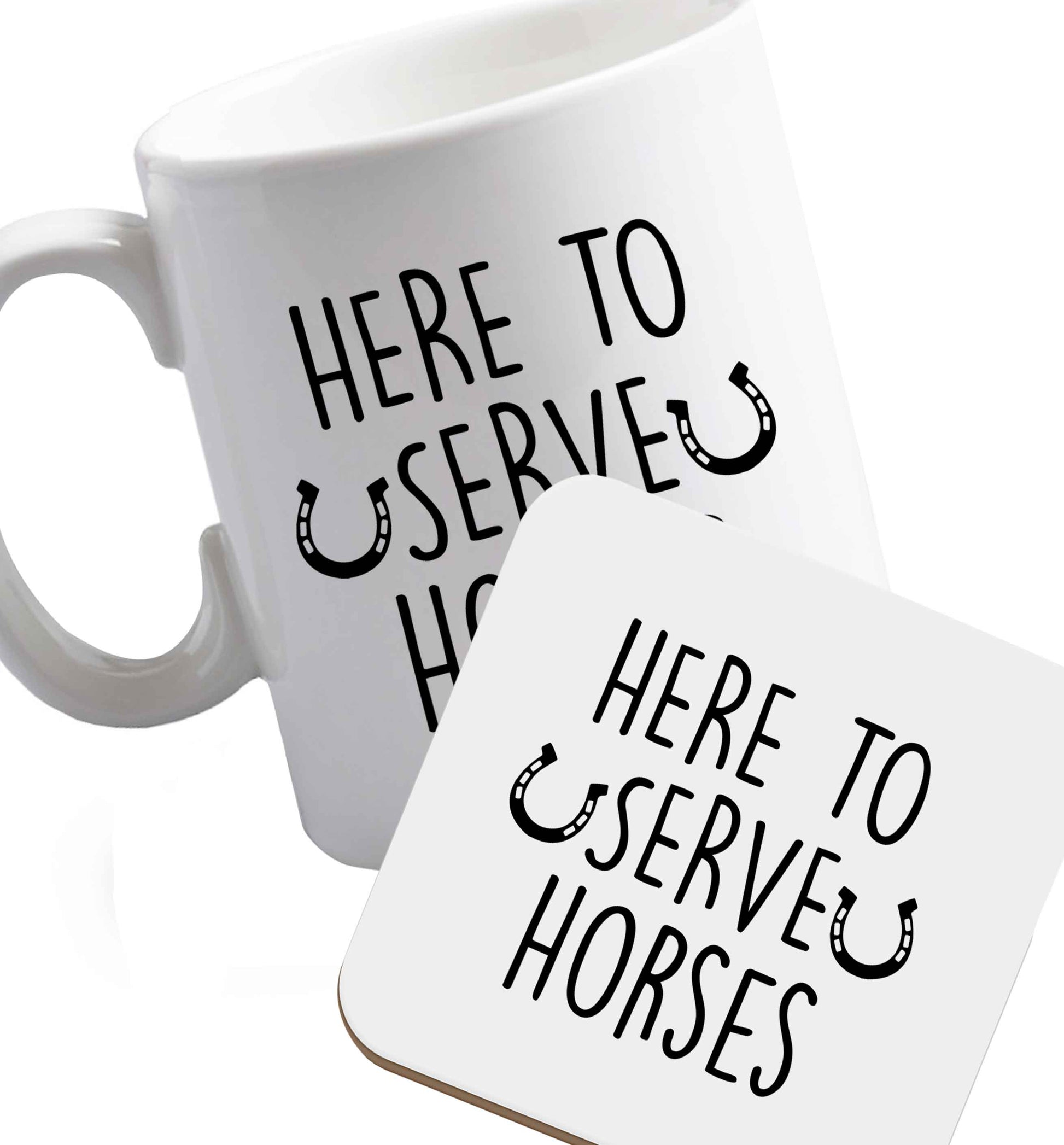 10 oz Favourite Type Pan Pancake ceramic mug and coaster set right handed