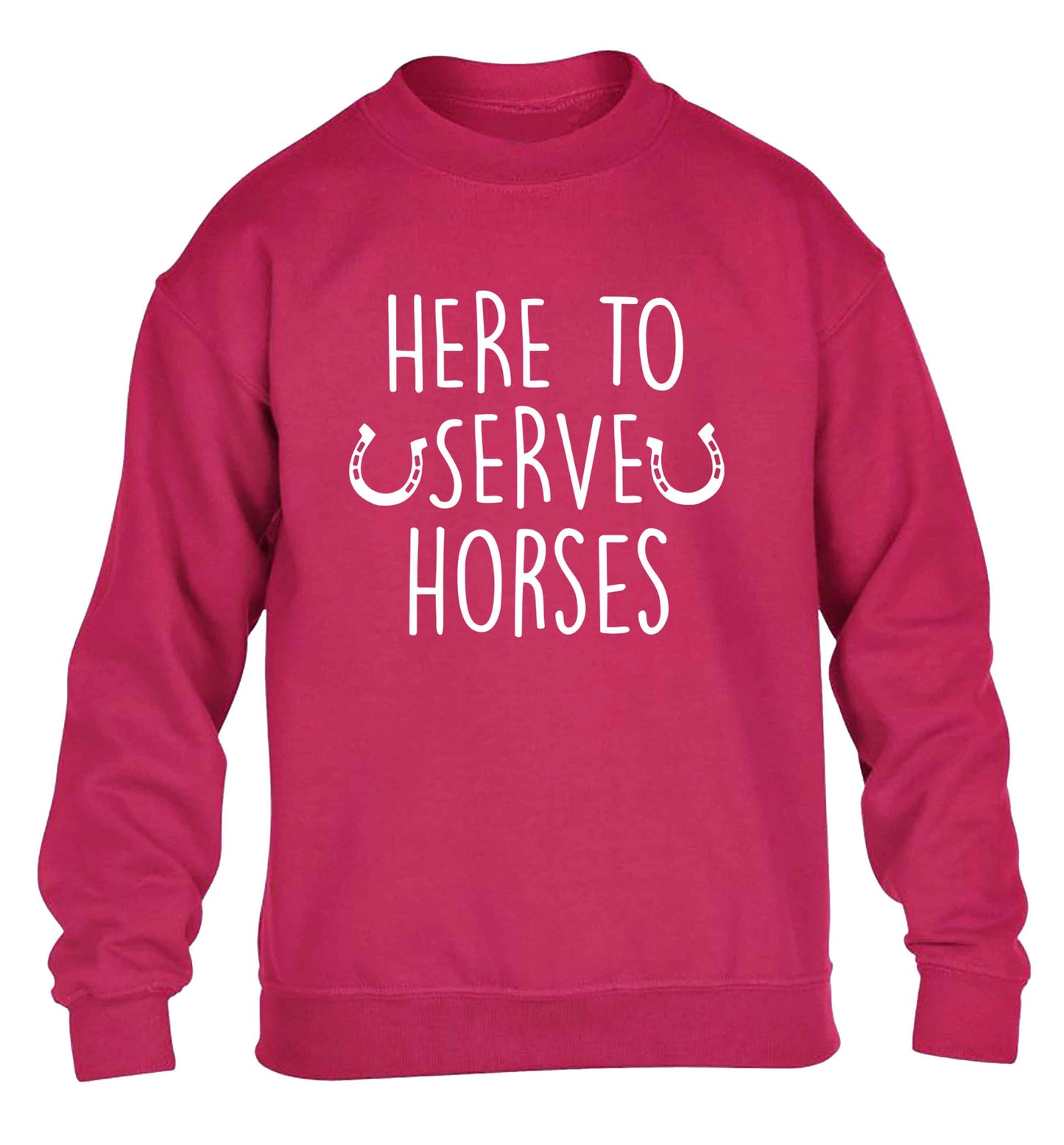 Here to serve horses children's pink sweater 12-13 Years