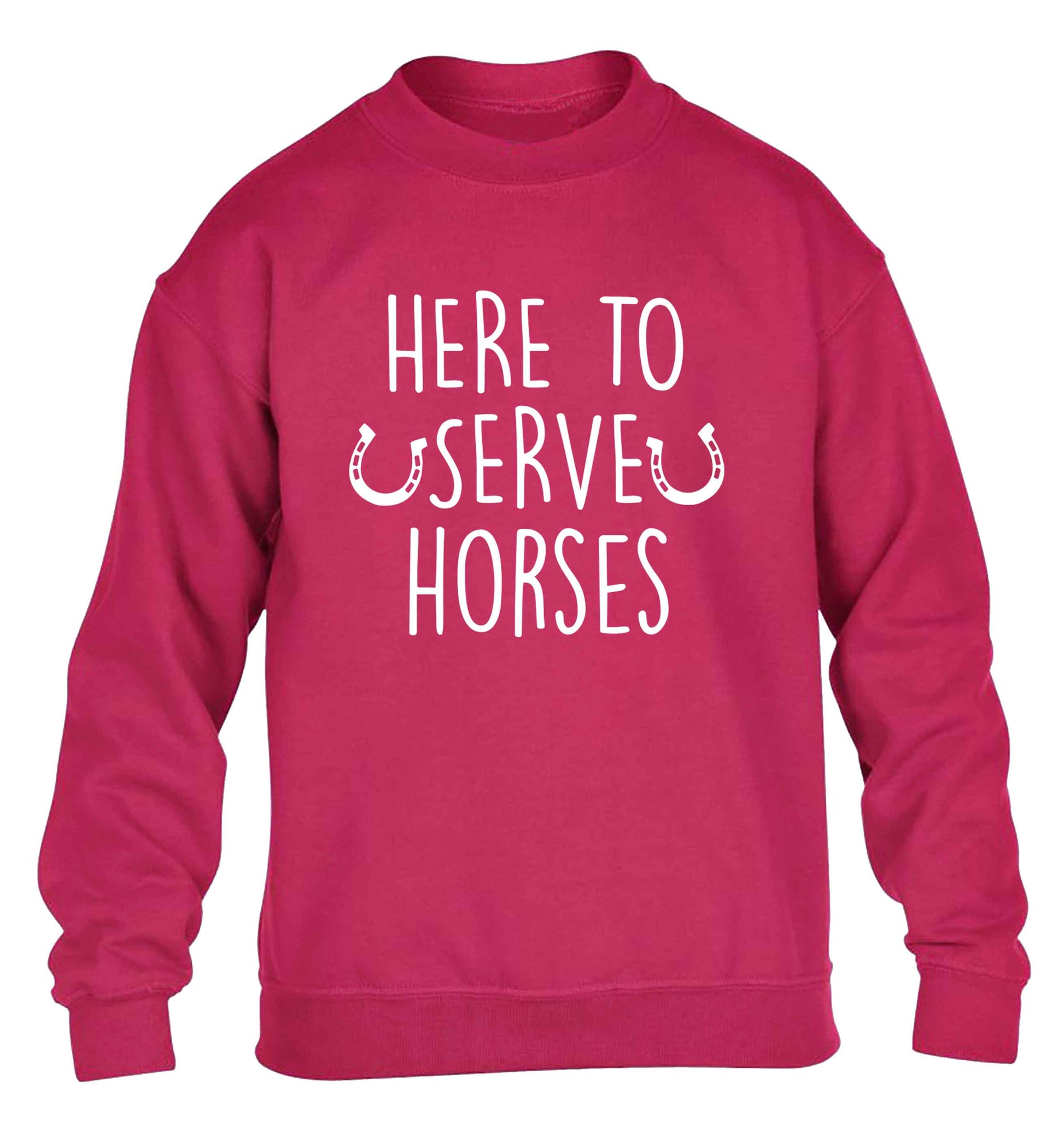 Here to serve horses children's pink sweater 12-13 Years