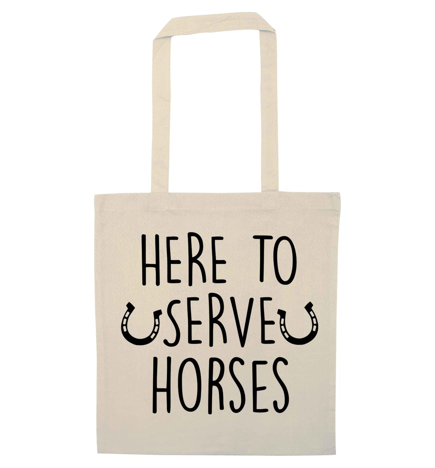 Here to serve horses natural tote bag
