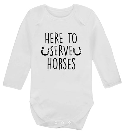 Here to serve horses baby vest long sleeved white 6-12 months