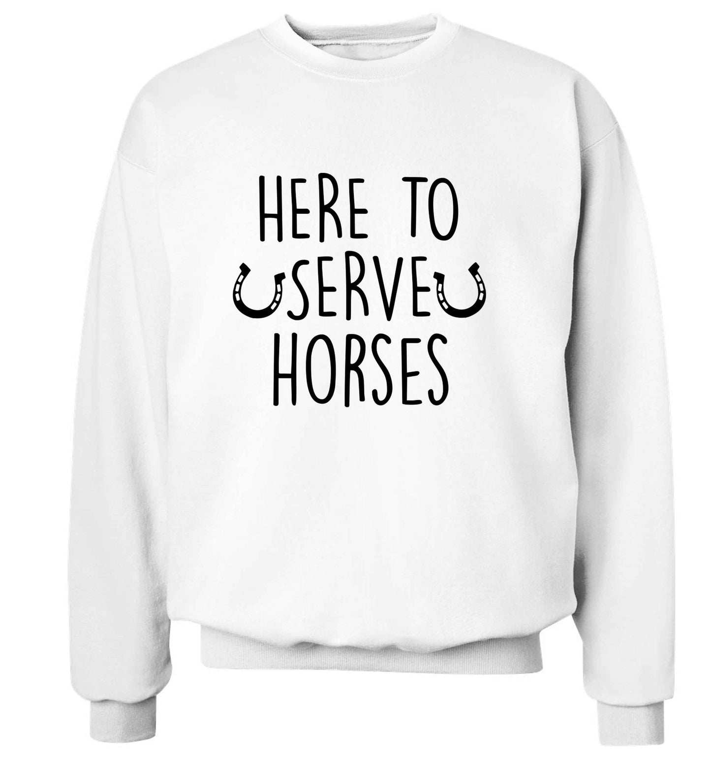 Here to serve horses adult's unisex white sweater 2XL
