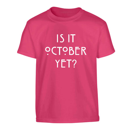 Is it halloween yet? Children's pink Tshirt 12-13 Years
