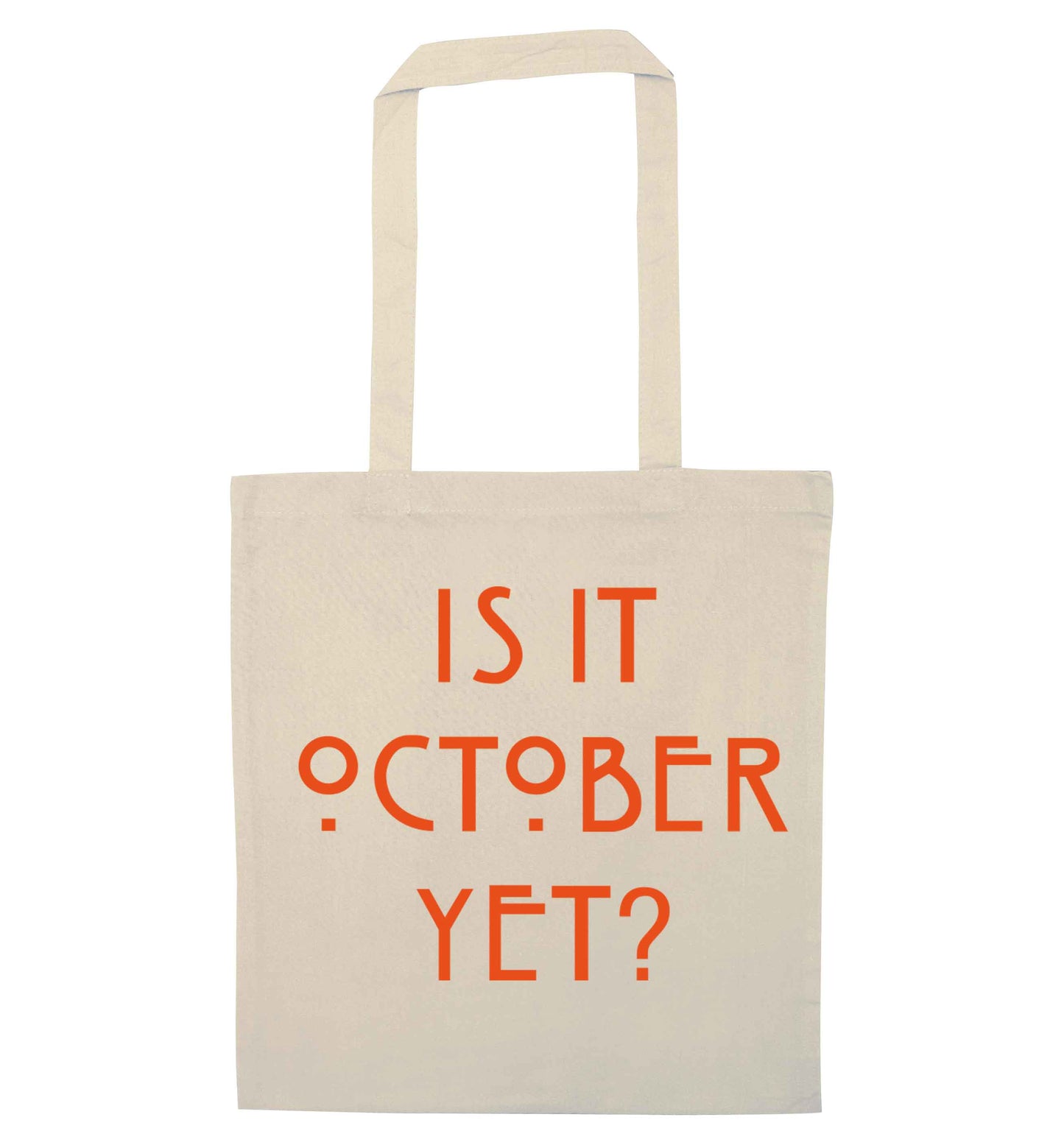 Is it halloween yet? natural tote bag