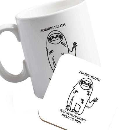10 oz Favourite Type Pan Pancake ceramic mug and coaster set right handed