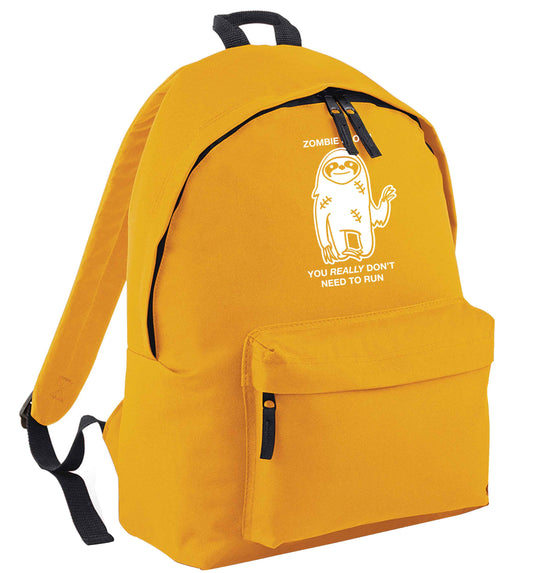 Zombie sloth you really don't need to run mustard adults backpack