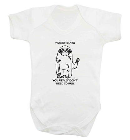 Zombie sloth you really don't need to run baby vest white 18-24 months