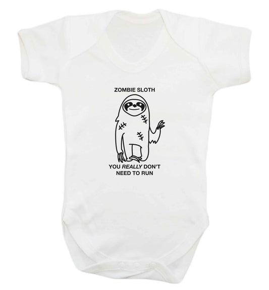 Zombie sloth you really don't need to run baby vest white 18-24 months