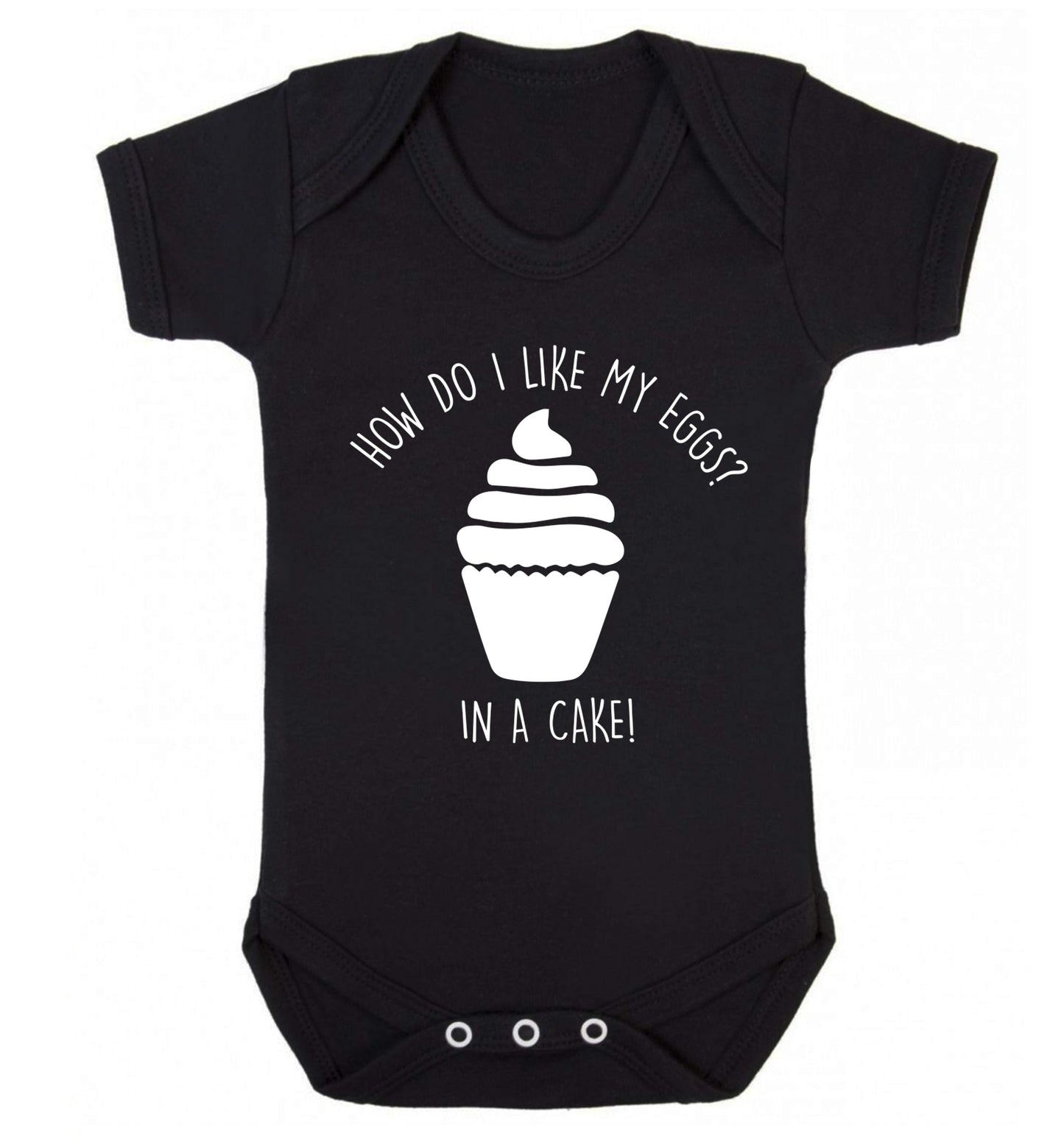 How do I like my eggs? In a cake! Baby Vest black 18-24 months