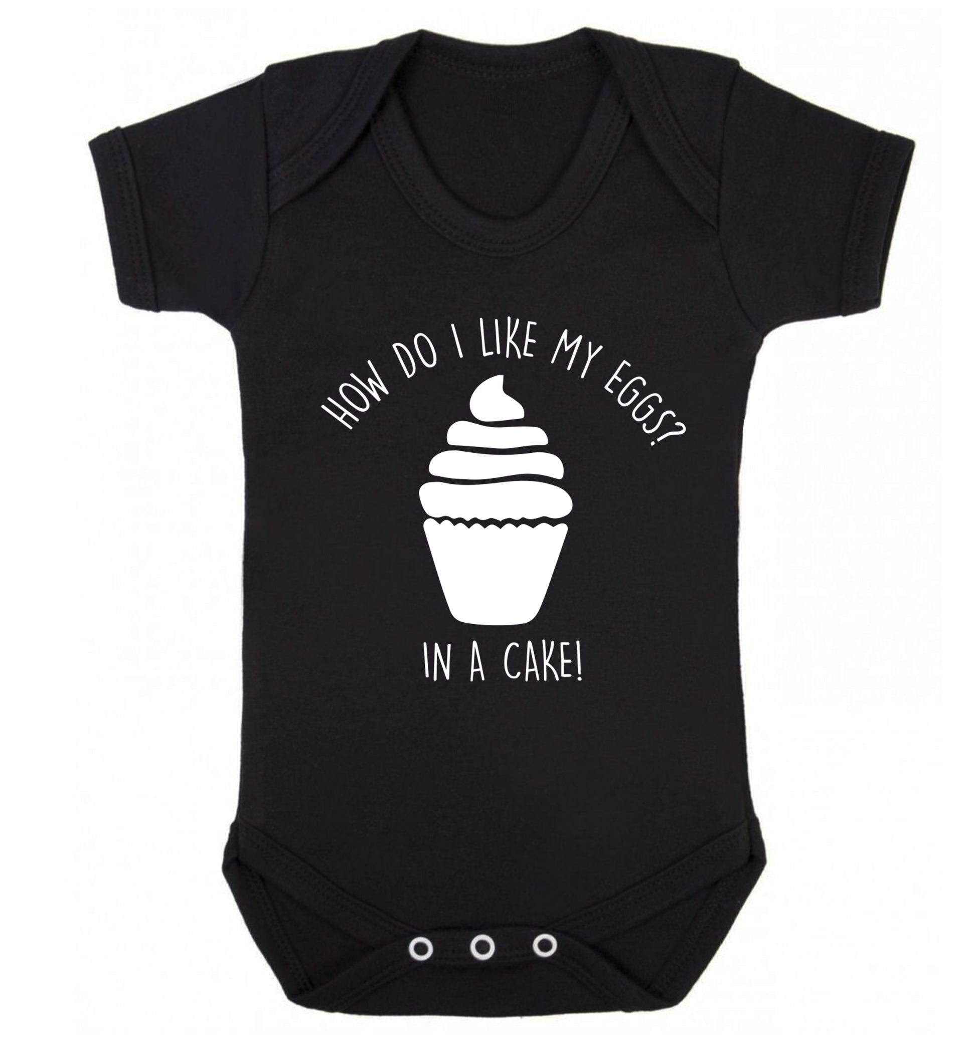 How do I like my eggs? In a cake! Baby Vest black 18-24 months