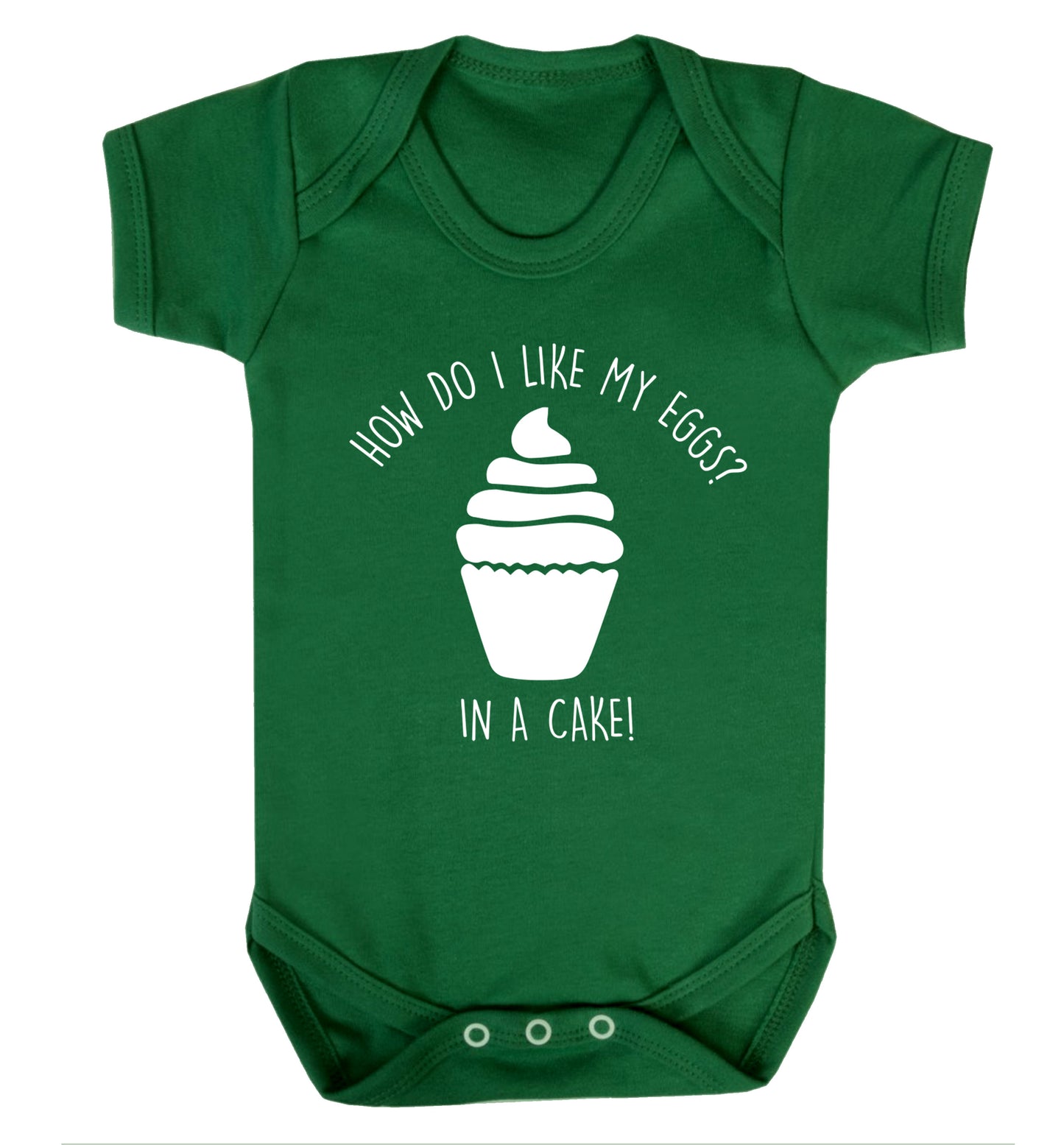 How do I like my eggs? In a cake! Baby Vest green 18-24 months