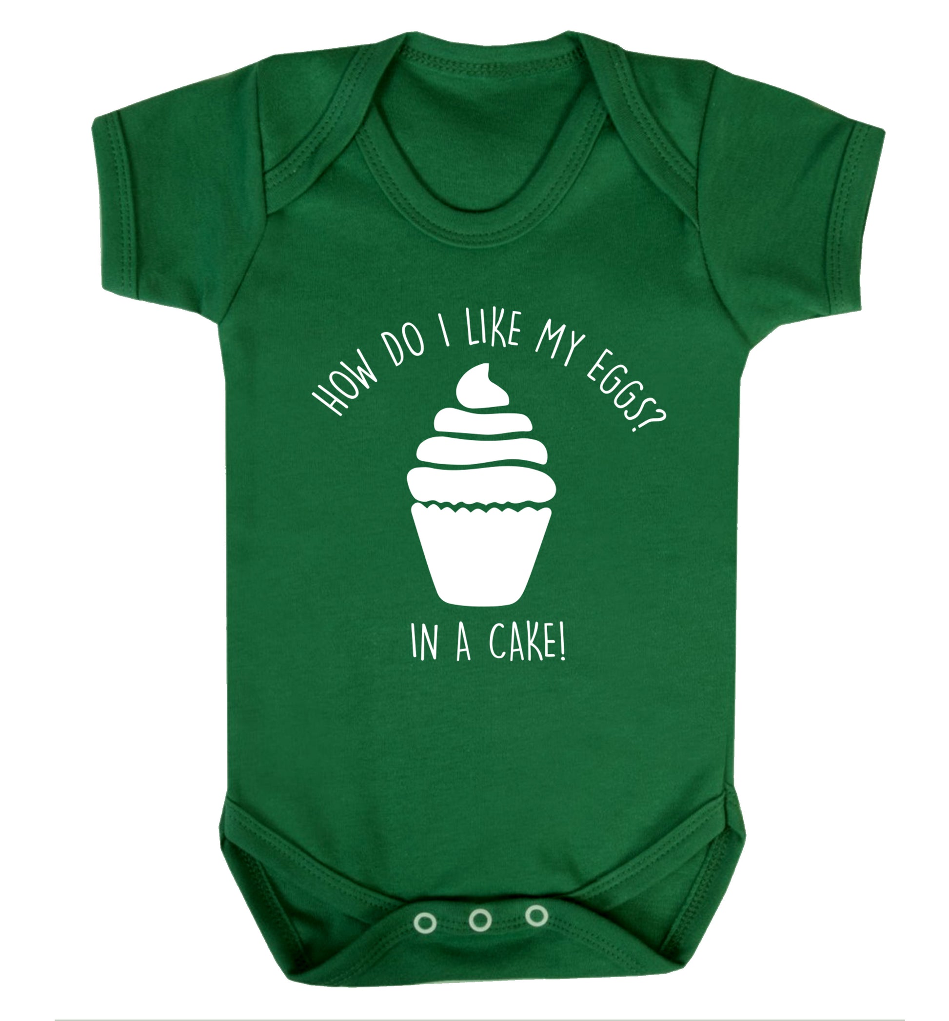 How do I like my eggs? In a cake! Baby Vest green 18-24 months