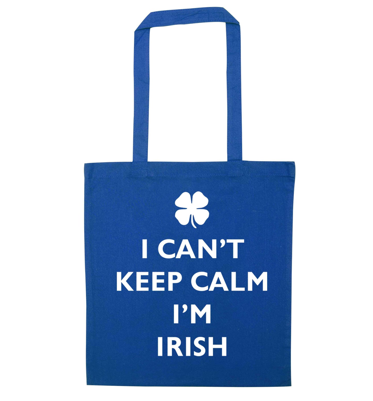I can't keep calm I'm Irish blue tote bag