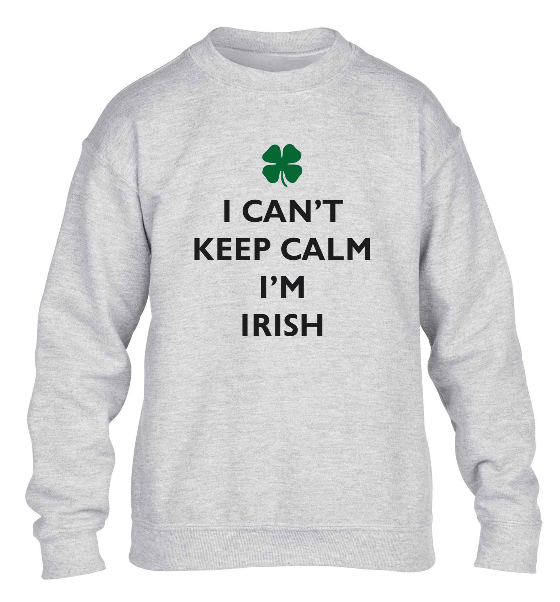 I can't keep calm I'm Irish children's grey sweater 12-13 Years