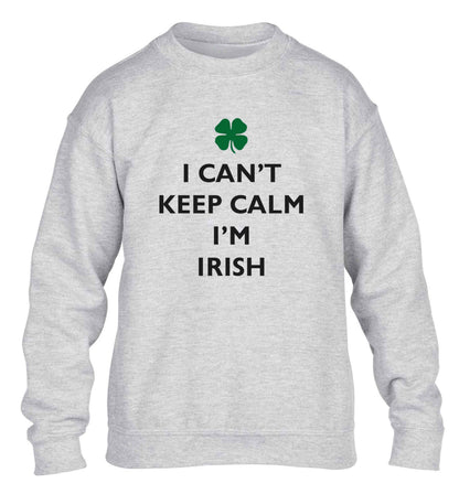 I can't keep calm I'm Irish children's grey sweater 12-13 Years