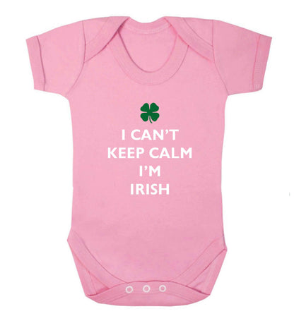 I can't keep calm I'm Irish baby vest pale pink 18-24 months