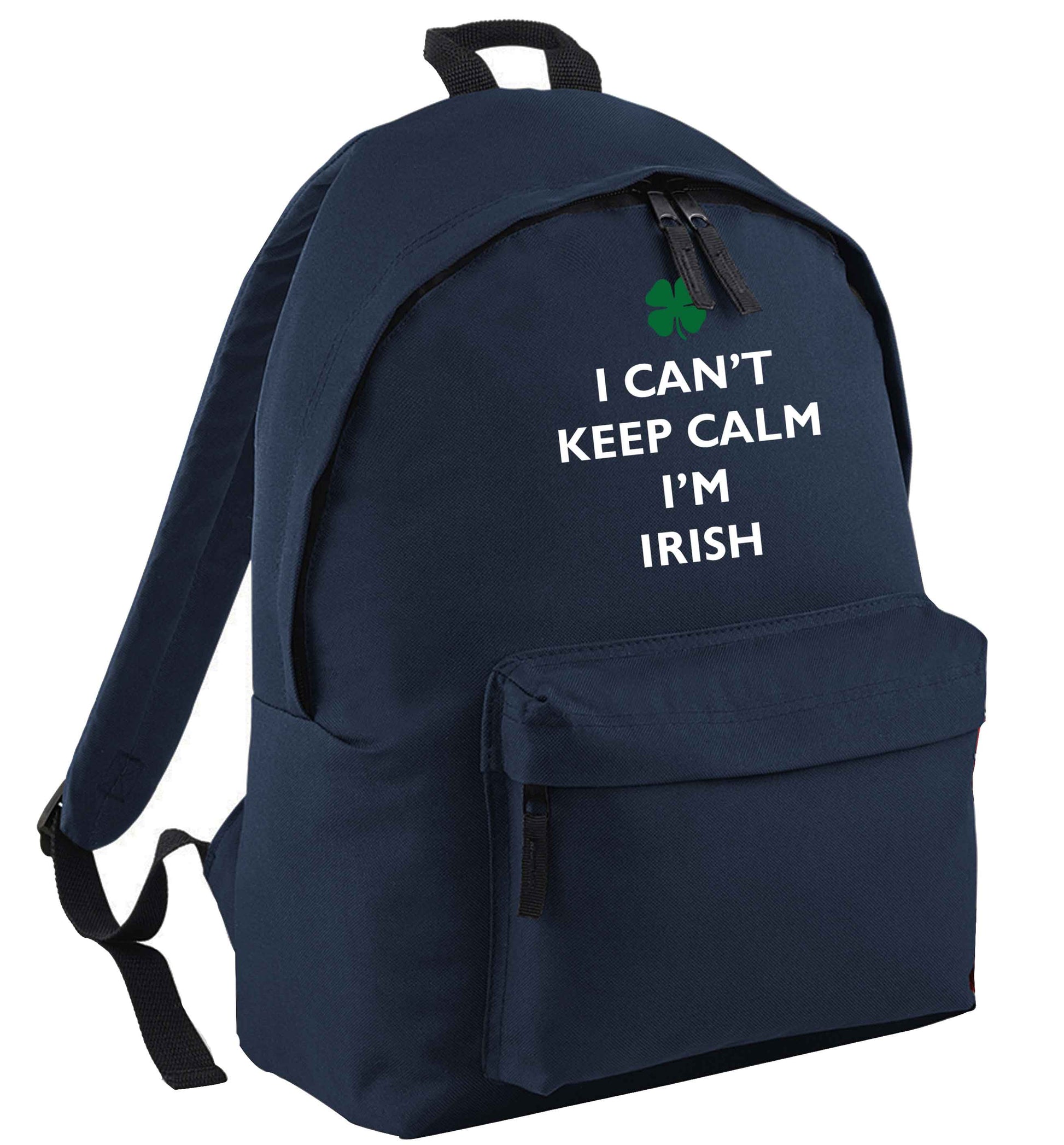 I can't keep calm I'm Irish navy adults backpack