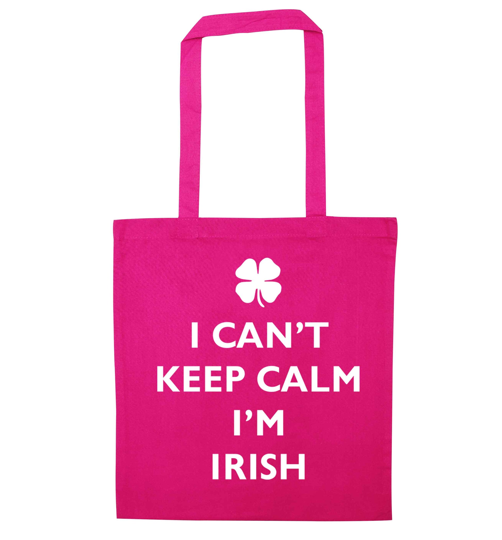I can't keep calm I'm Irish pink tote bag